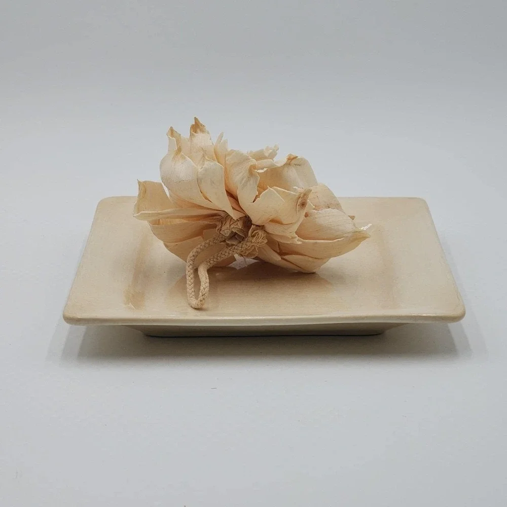 Pier 1 Essential Colours Hand-Painted Earthenware Square Plate 8x8 Cream